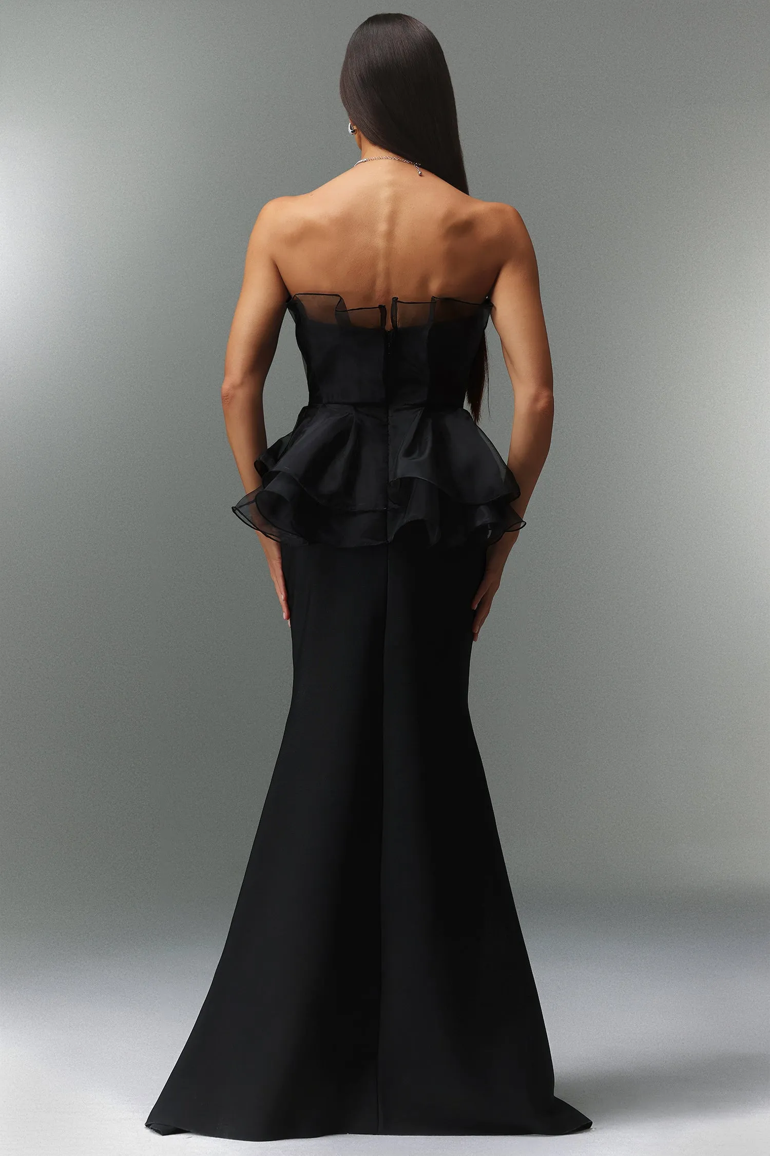 Oria Sleeveless Fishtail Bandage Maxi Dress by Bella Barnett sold by Goddiva product image thumbnail 5