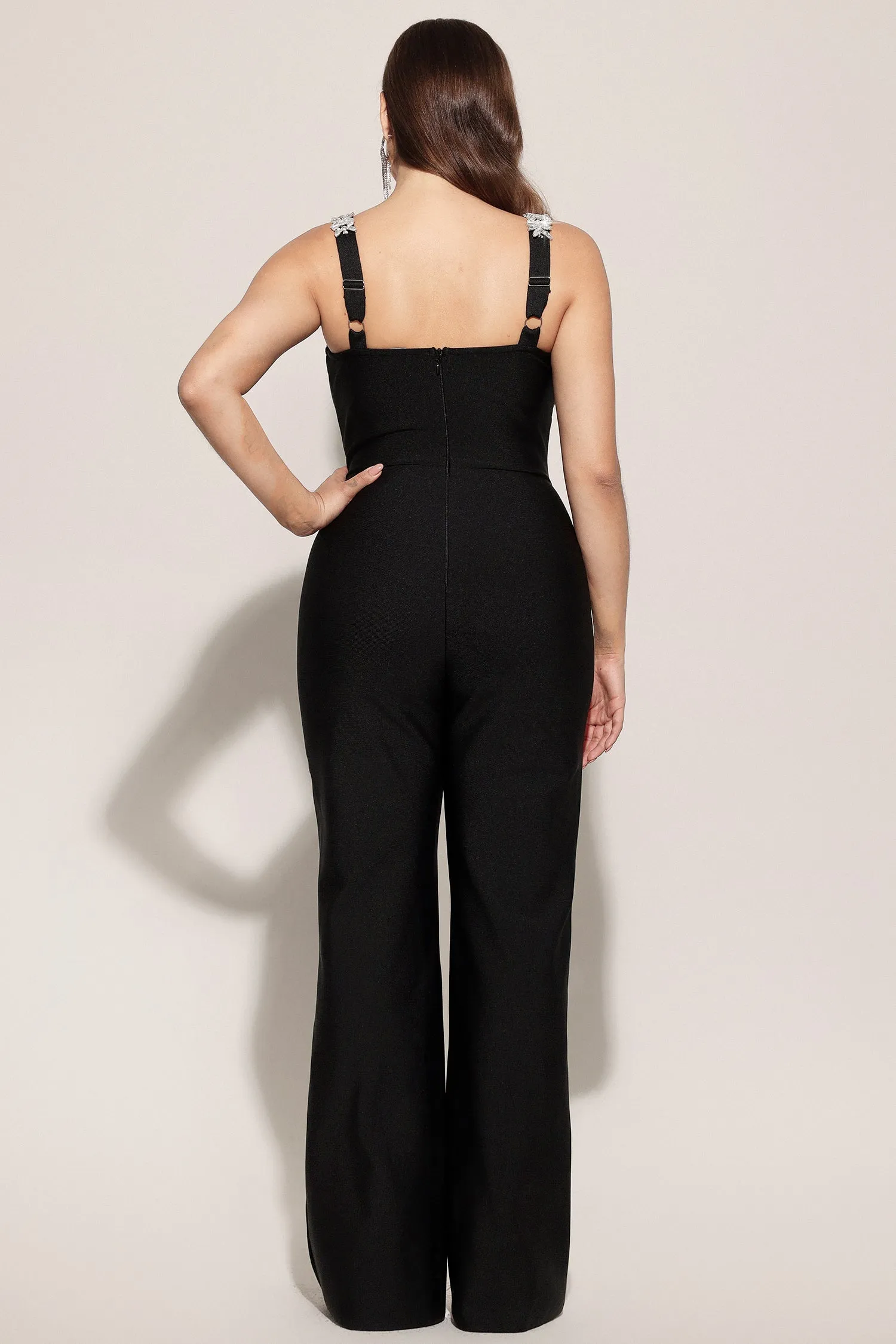 Tearnie Sleeveless Diamond Bandage Maxi Jumpsuit by Bella Barnett sold by Goddiva product image thumbnail 5