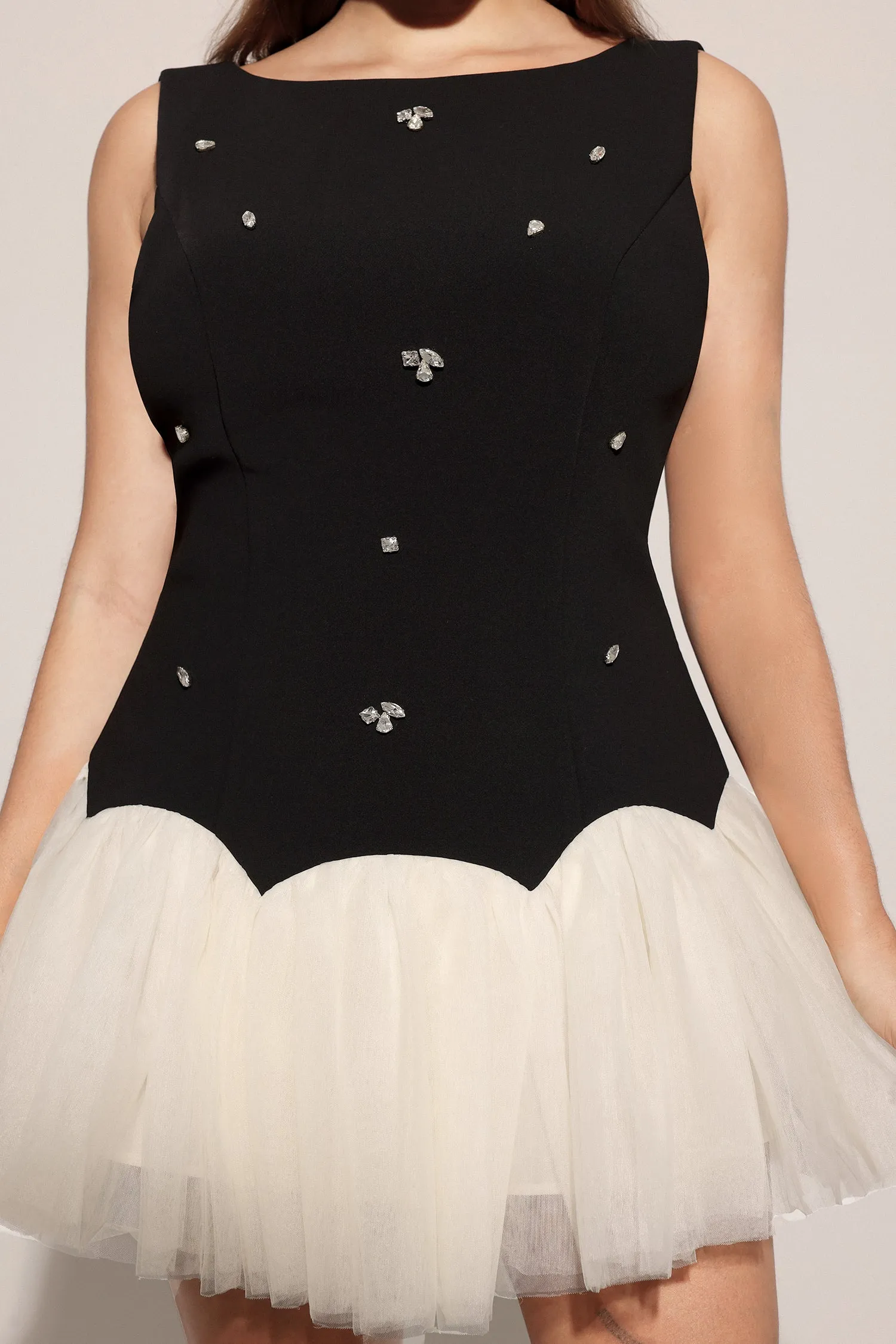 Salamo Sleeveless Diamond Mini Dress by Bella Barnett sold by Goddiva product image thumbnail 5