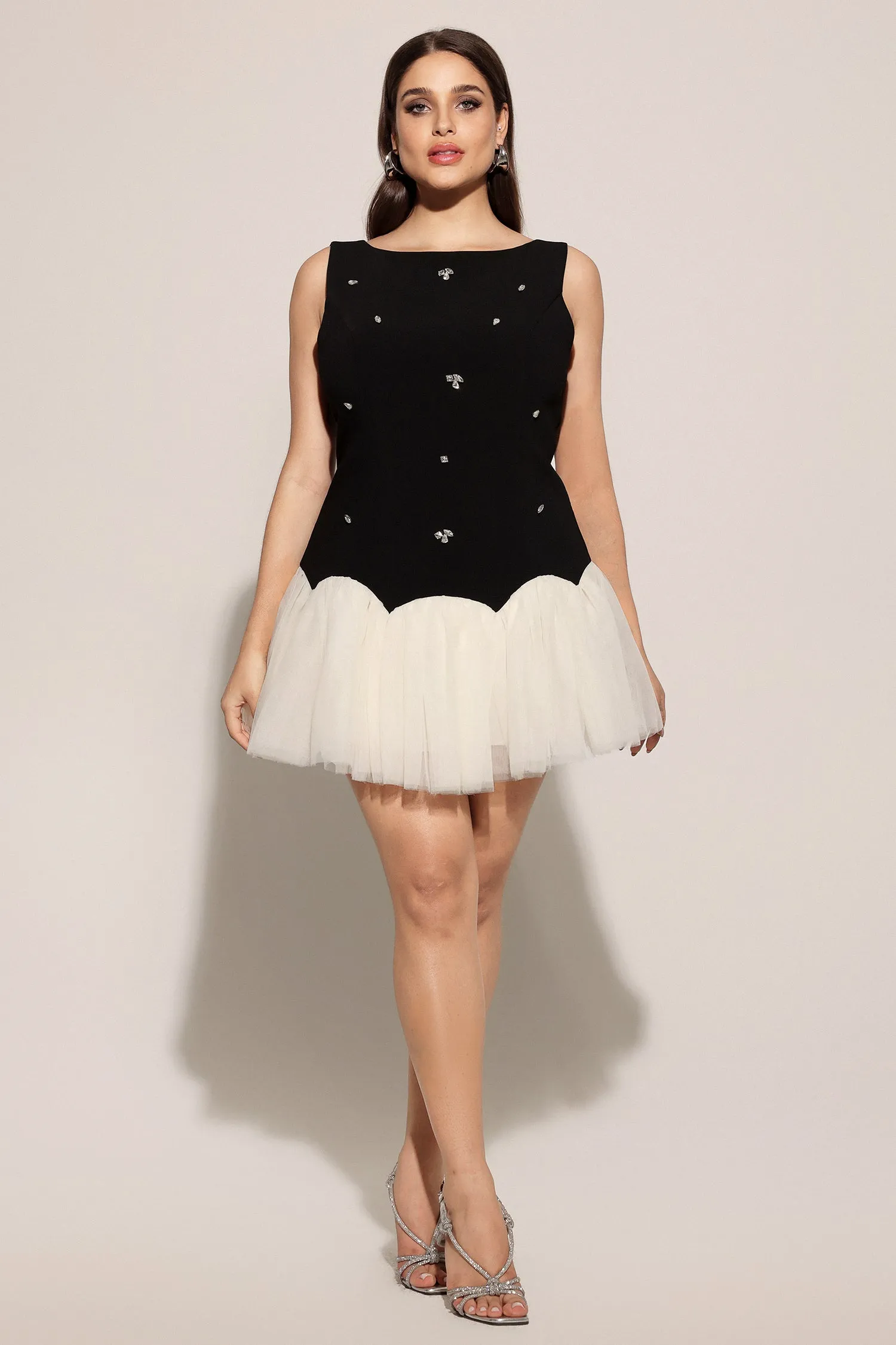 Salamo Sleeveless Diamond Mini Dress by Bella Barnett sold by Goddiva product image thumbnail 2