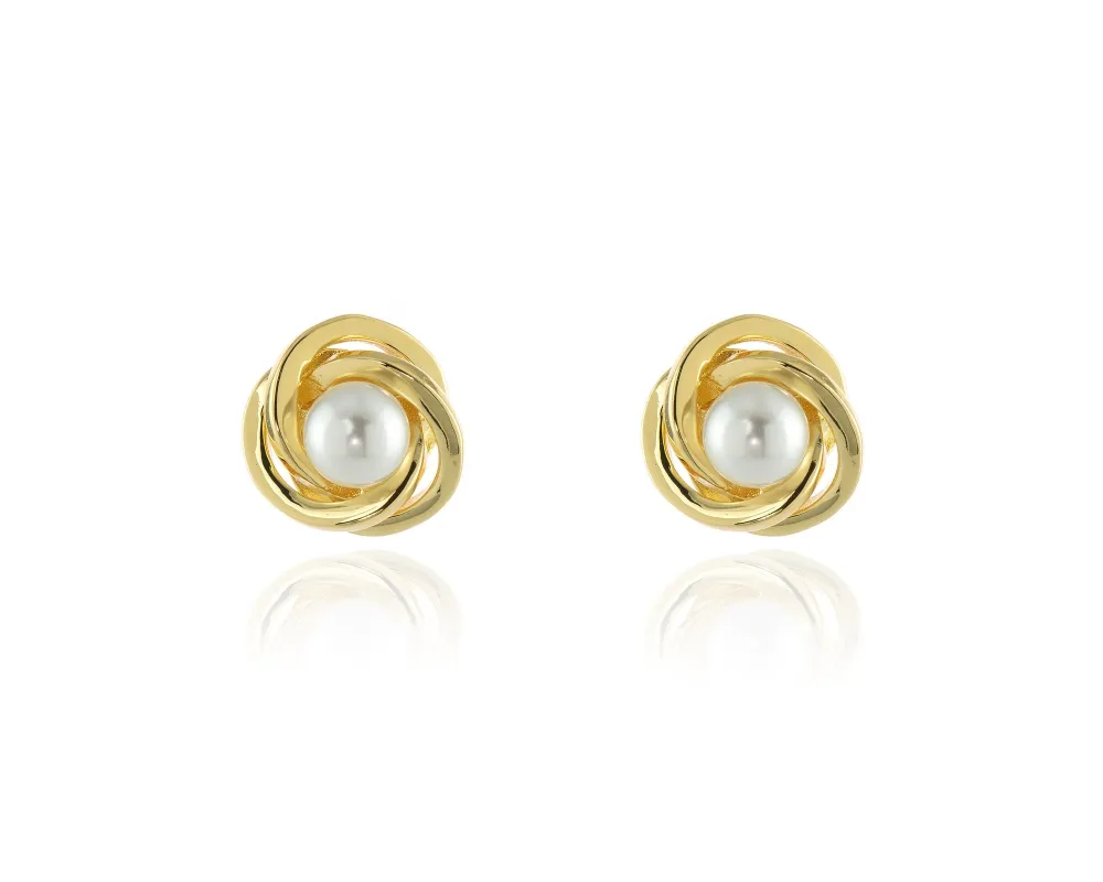 Qi Gold Earrings by Cachet London sold by Goddiva