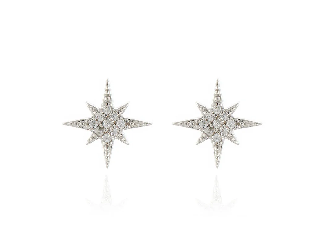 North Star Silver Earrings by Cachet London sold by Goddiva