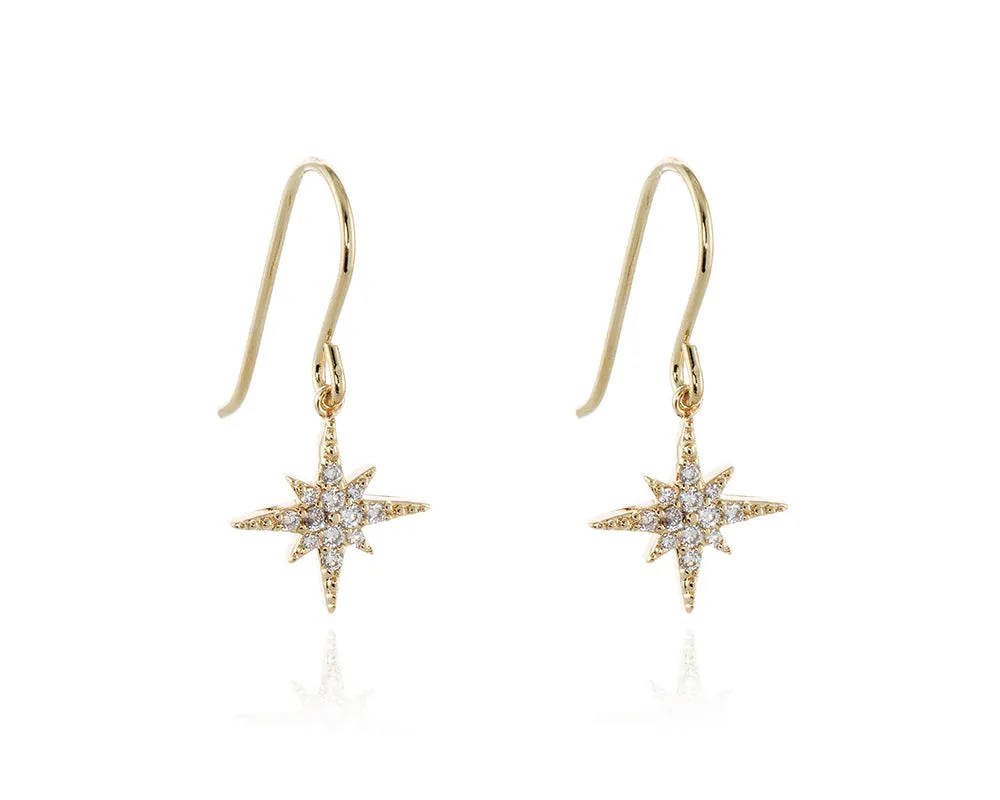 North Star Gold French Wire Earrings by Cachet London sold by Goddiva