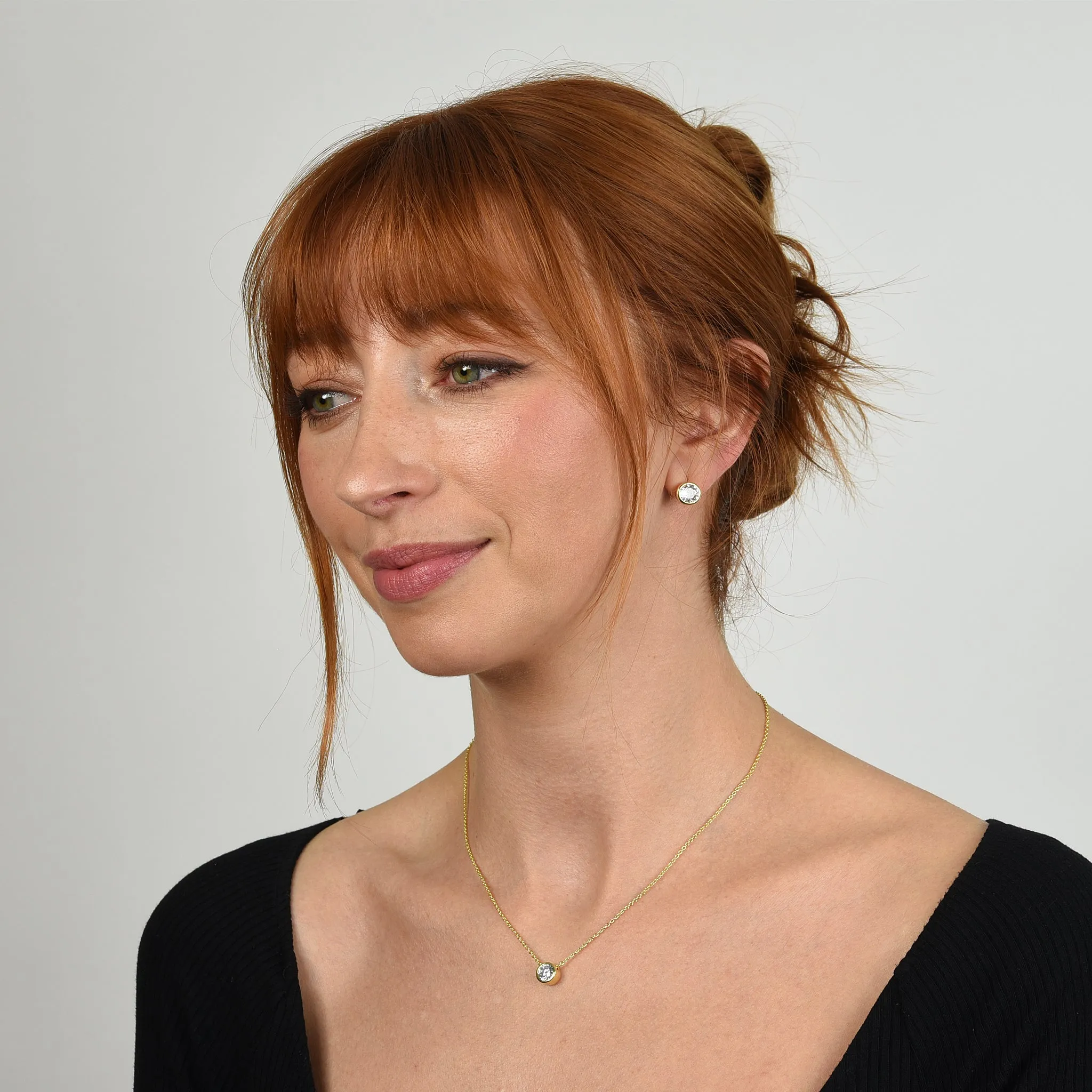 Hatsu 8mm Gold Earrings by Cachet London sold by Goddiva product image thumbnail 2