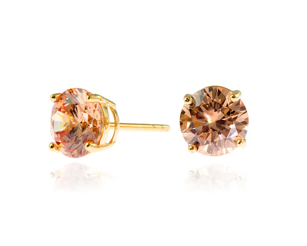 Lana 8mm Champagne Earrings by Cachet London sold by Goddiva