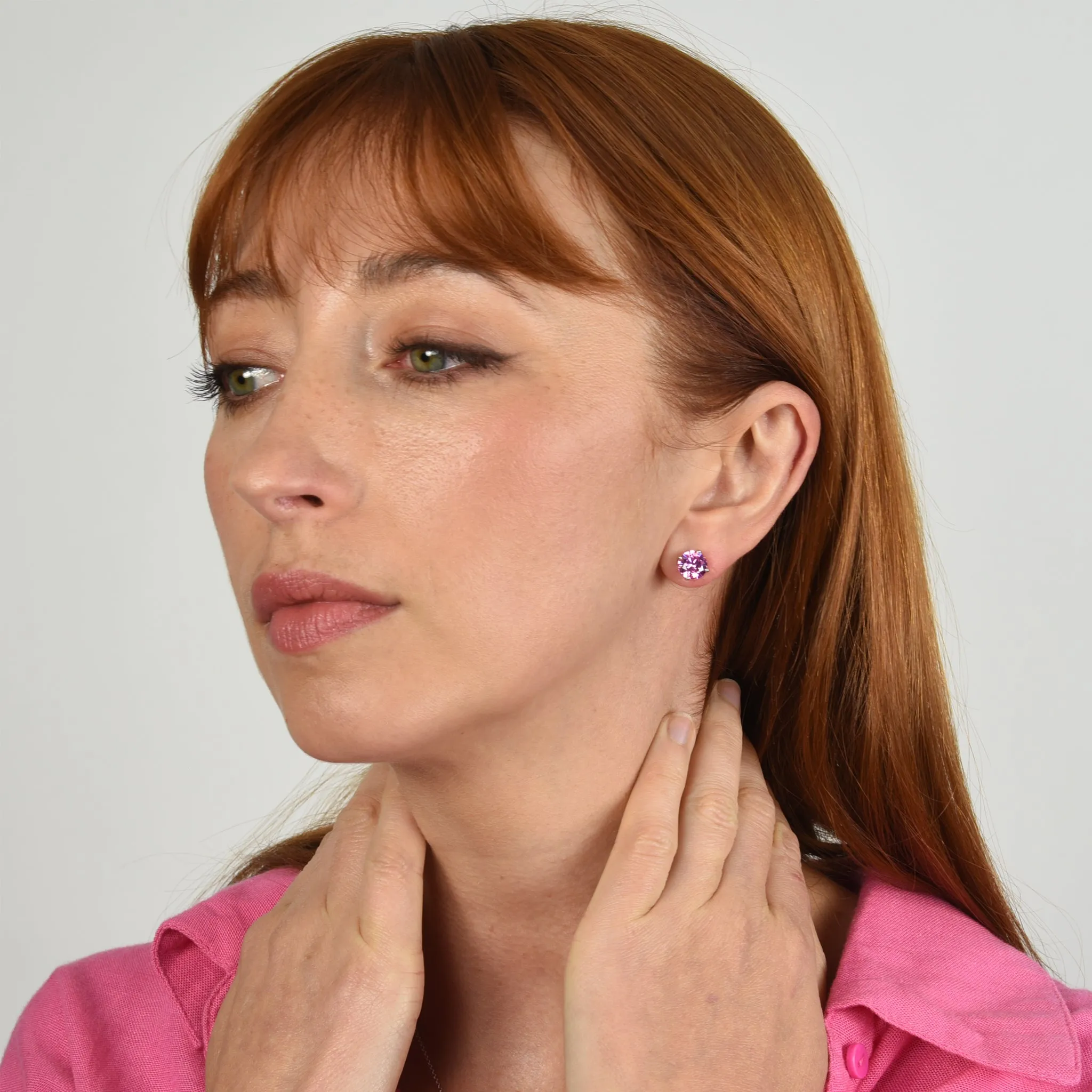 Lana 8mm Pink Earrings by Cachet London sold by Goddiva product image thumbnail 2