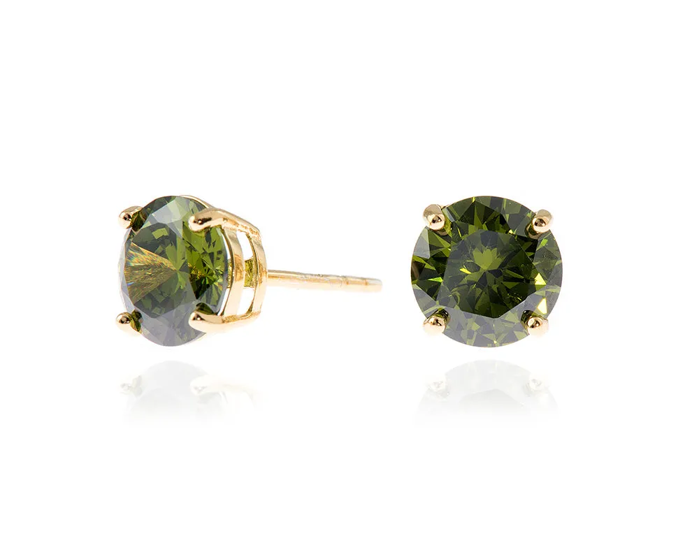 Lana 8mm Olivine Earrings by Cachet London sold by Goddiva