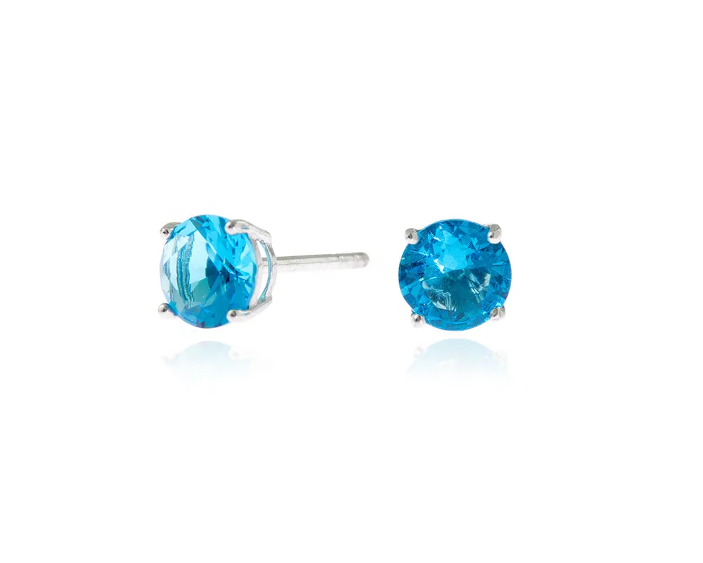 Lana 6mm Sapphire Earrings by Cachet London sold by Goddiva