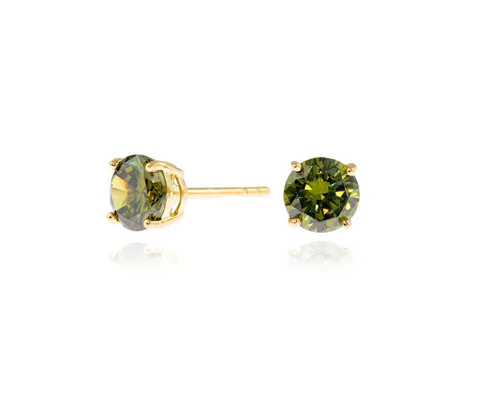 Lana 6mm Olivine Earrings by Cachet London sold by Goddiva