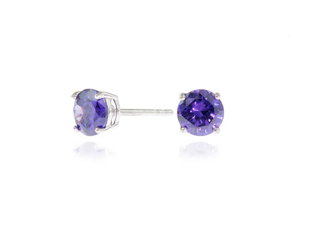 Lana 6mm Violet Earrings by Cachet London sold by Goddiva