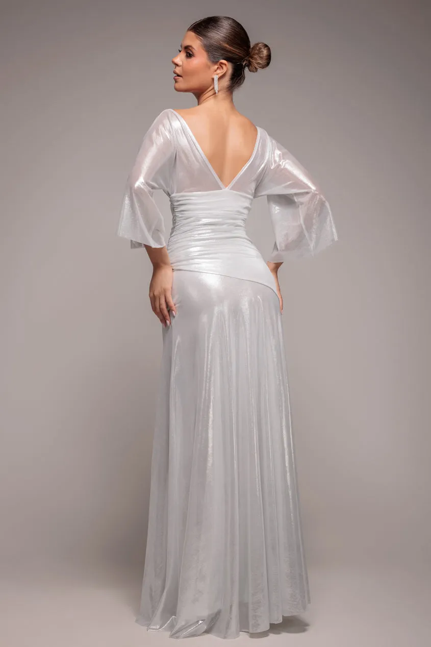 Gravity Defying Naked Maxi Dress - Silver by Goddiva sold by Goddiva product image thumbnail 3