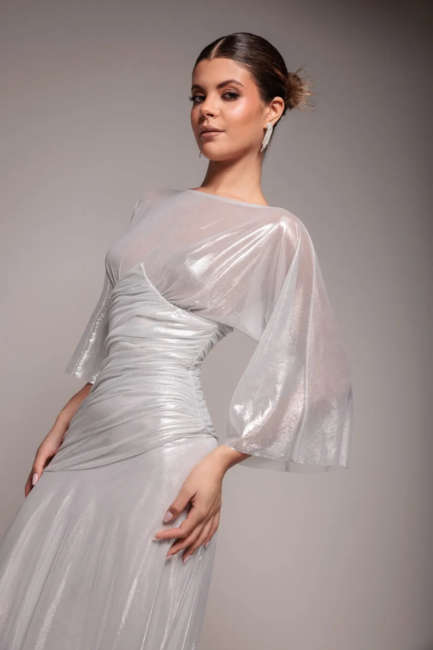 Gravity Defying Naked Maxi Dress - Silver by Goddiva sold by Goddiva product image thumbnail 2