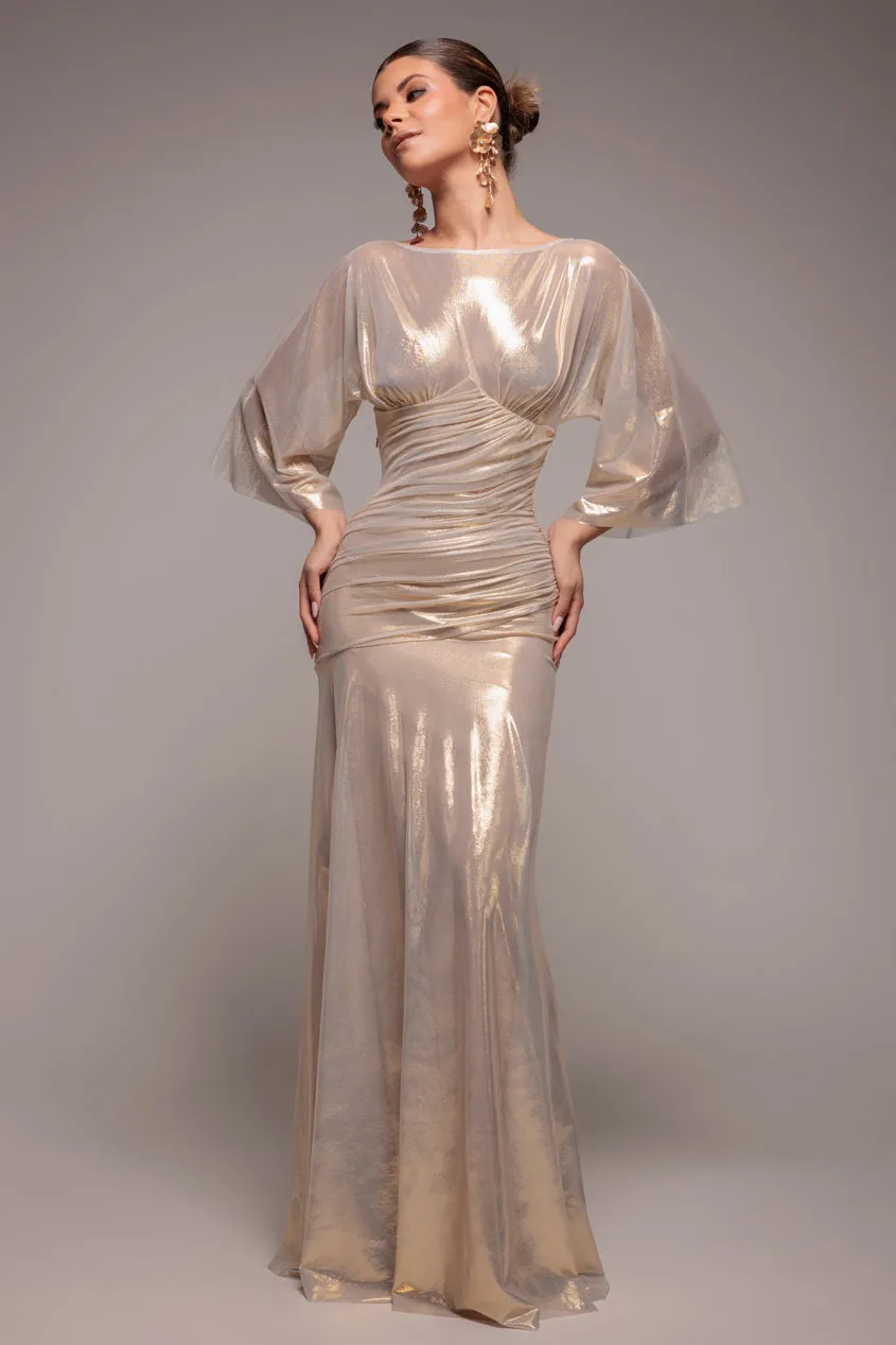 Gravity Defying Naked Maxi Dress - Gold by Goddiva sold by Goddiva product image thumbnail 2