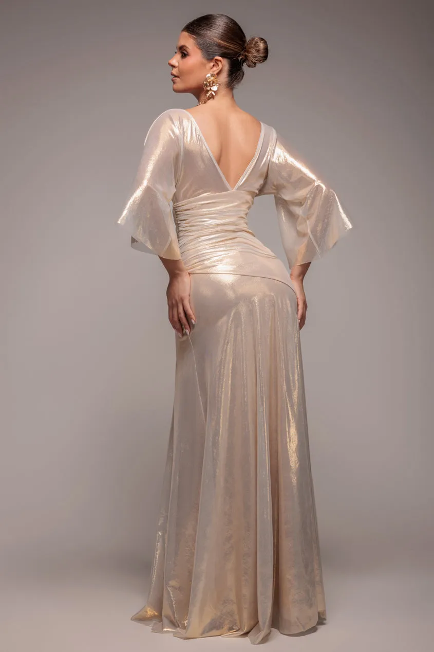 Gravity Defying Naked Maxi Dress - Gold by Goddiva sold by Goddiva product image thumbnail 3