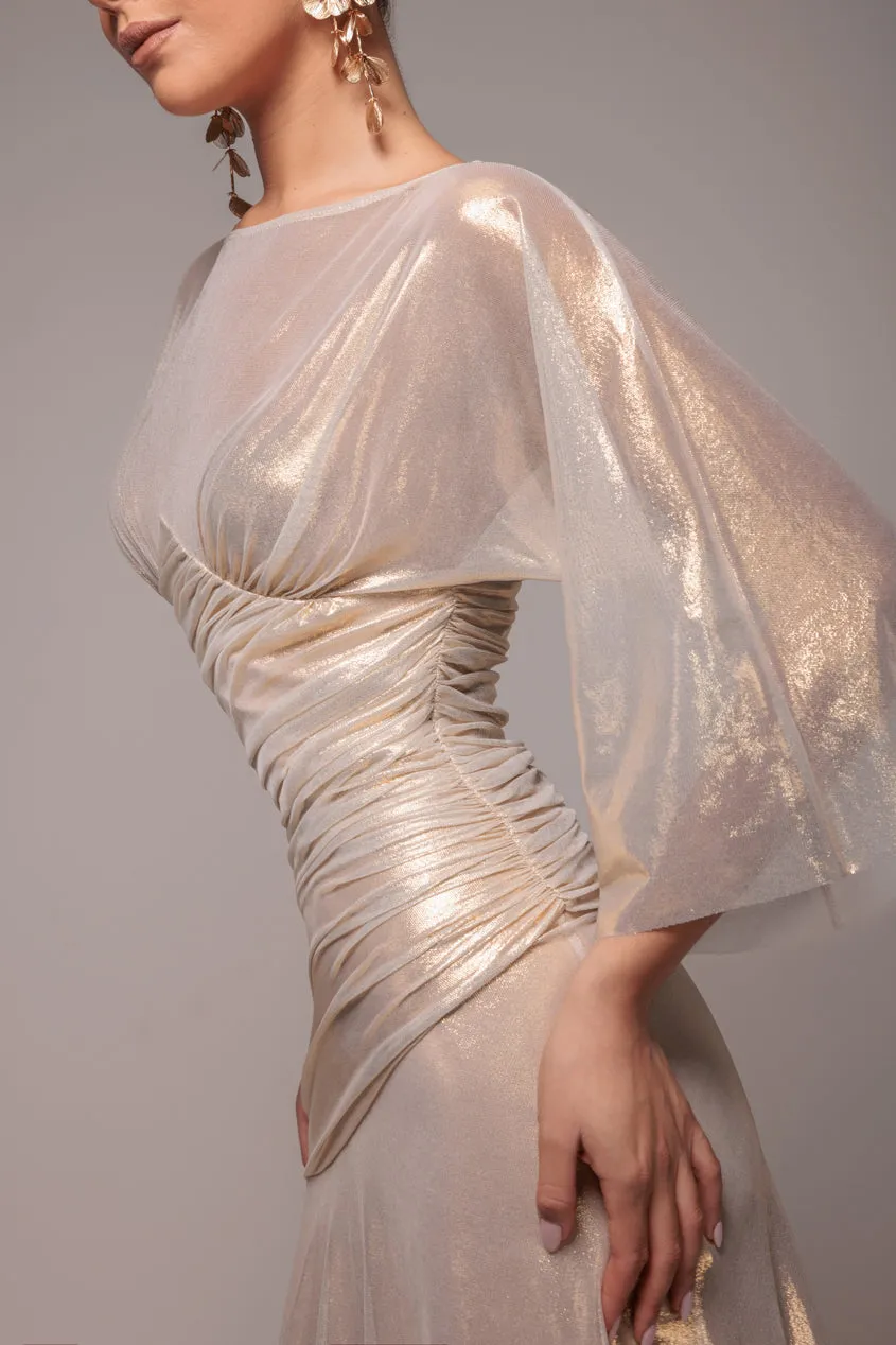 Gravity Defying Naked Maxi Dress - Gold by Goddiva sold by Goddiva product image thumbnail 4