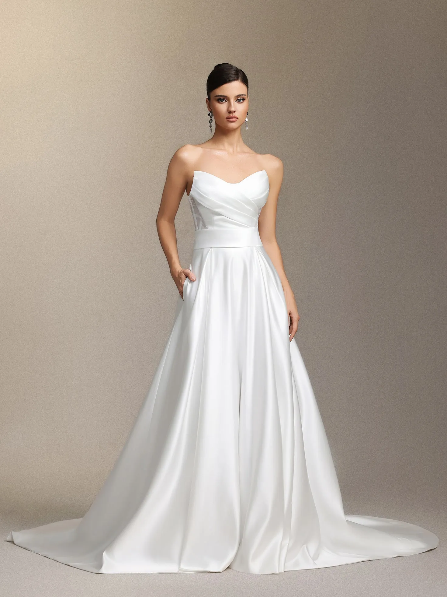 Faran Strapless Maxi Wedding Dress by Skye&Iris sold by Goddiva product image thumbnail 2
