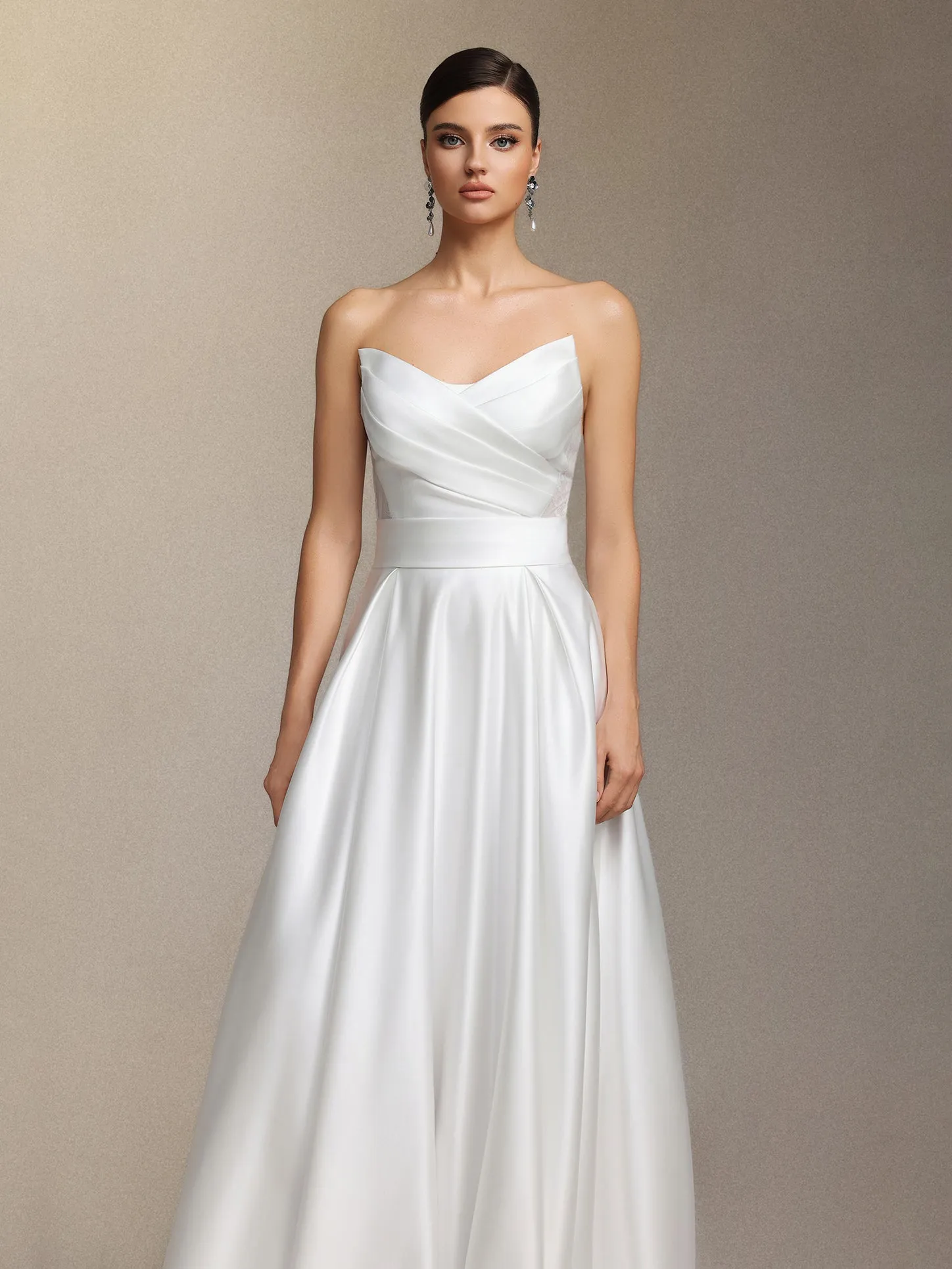 Faran Strapless Maxi Wedding Dress by Skye&Iris sold by Goddiva product image thumbnail 4