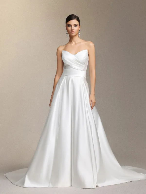 Faran Strapless Maxi Wedding Dress by Skye&Iris sold by Goddiva