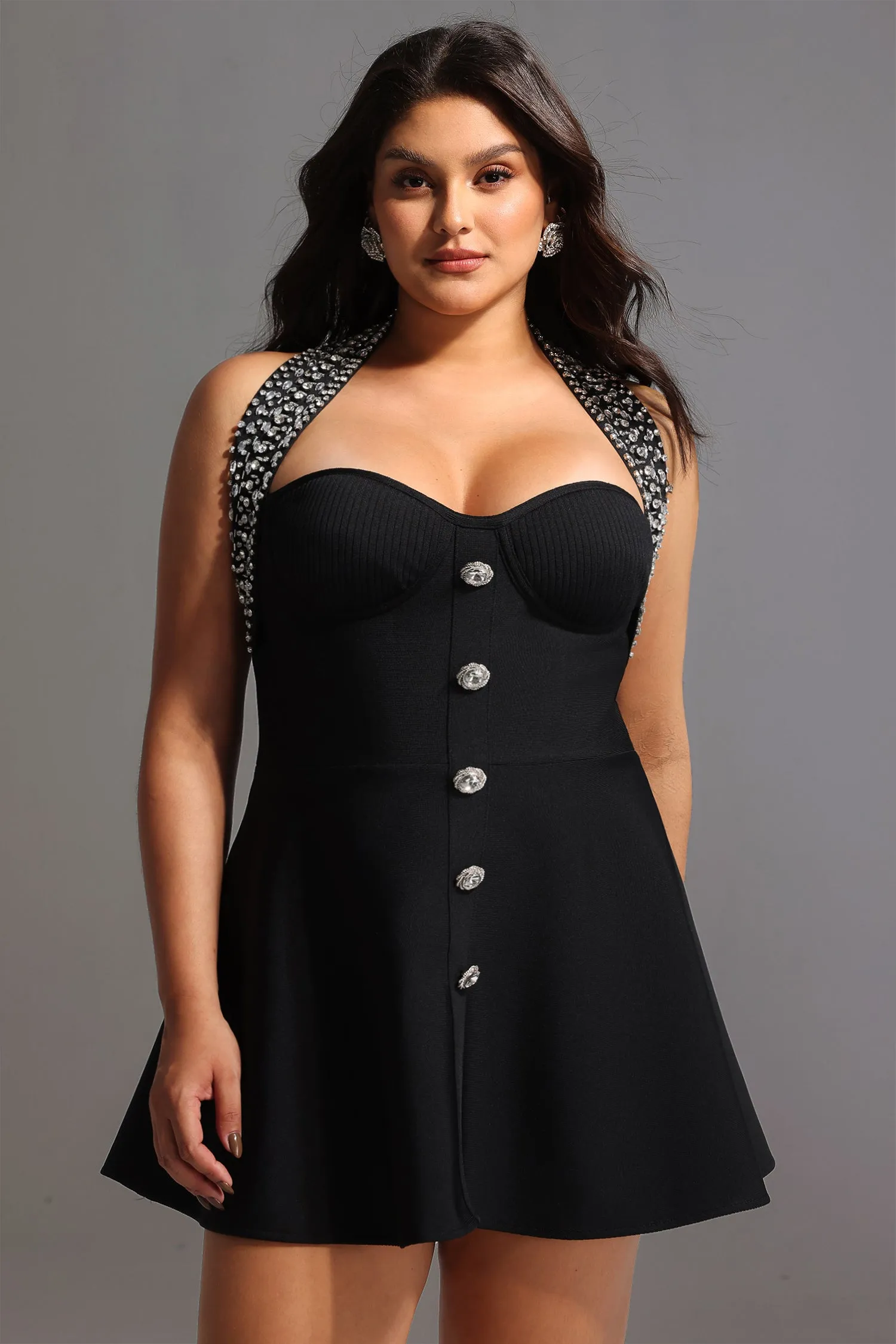Traci Halter Strapless Sleeveless Mini Dress by Bella Barnett sold by Goddiva product image thumbnail 2