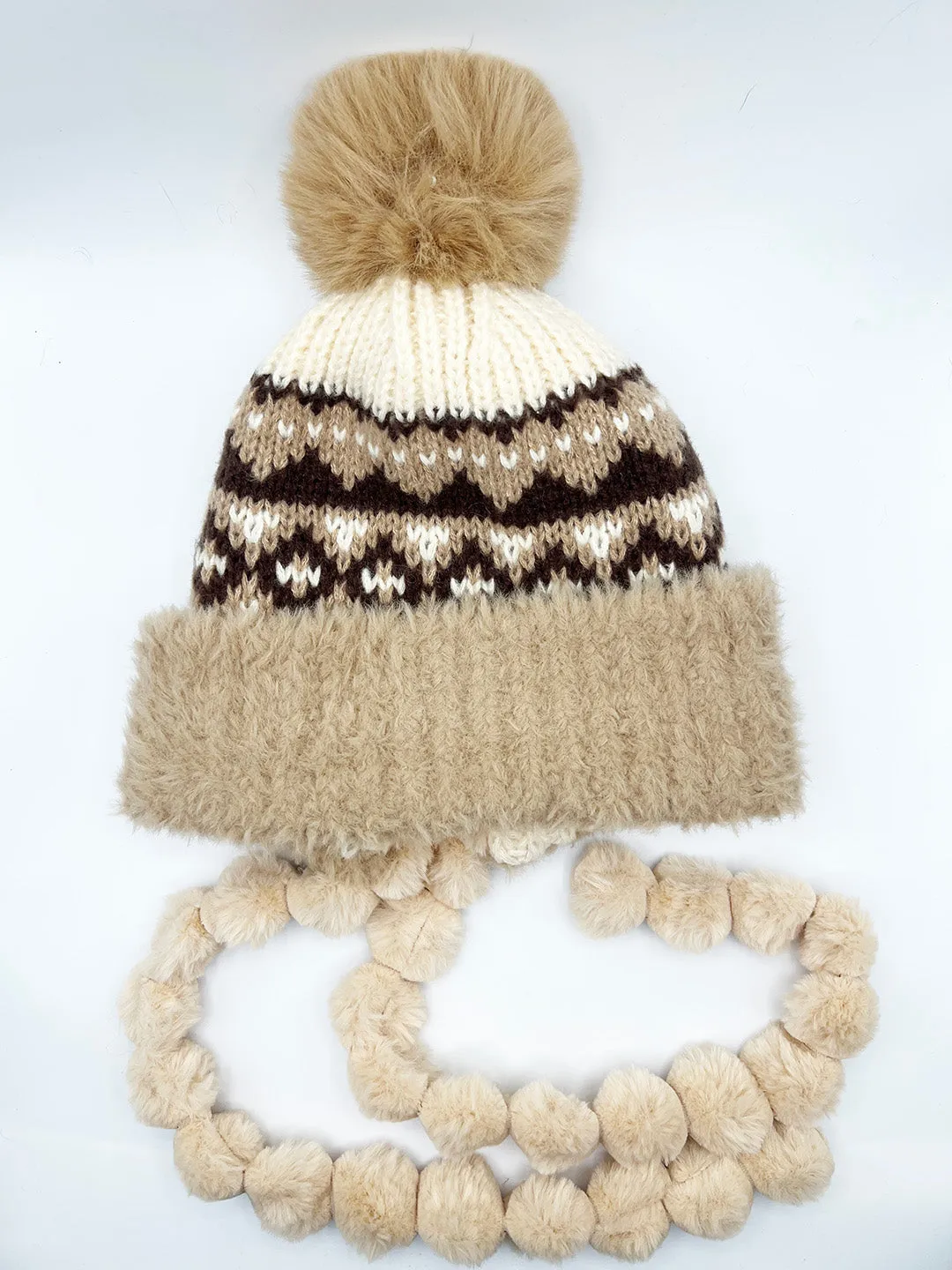Chunky Beanie In Beige Multi by SVNX sold by Goddiva product image thumbnail 3
