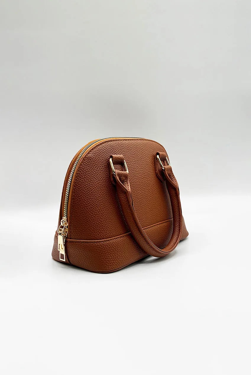 Faux Leather Mini Crossbody Bag In Brown by SVNX sold by Goddiva product image thumbnail 5