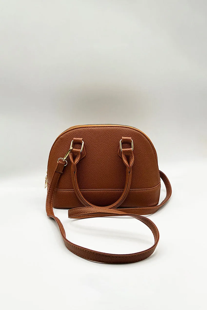 Faux Leather Mini Crossbody Bag In Brown by SVNX sold by Goddiva product image thumbnail 4