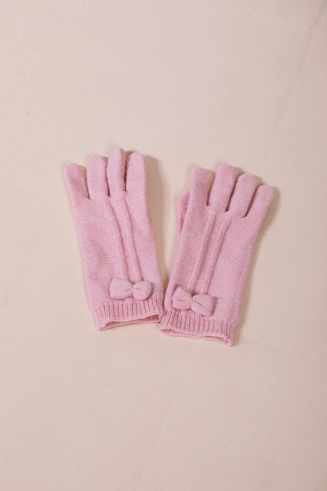Bow Knitted Gloves In Pink by SVNX sold by Goddiva product image thumbnail 3