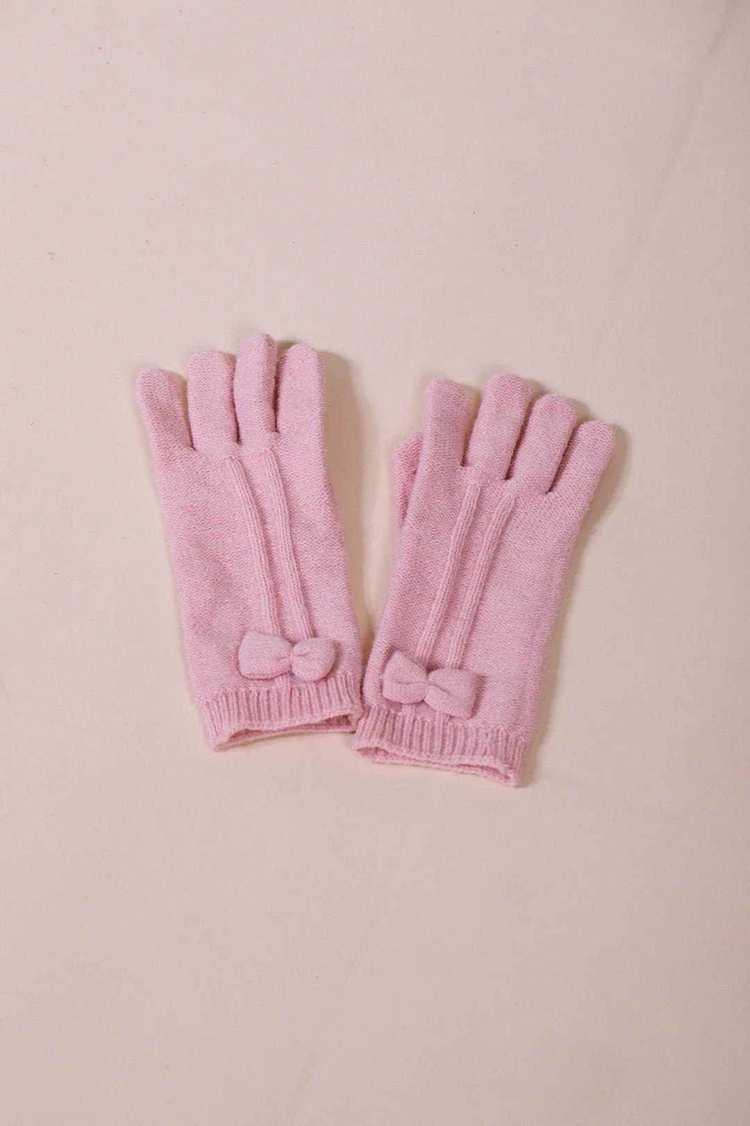 Bow Knitted Gloves In Pink by SVNX sold by Goddiva product image thumbnail 4