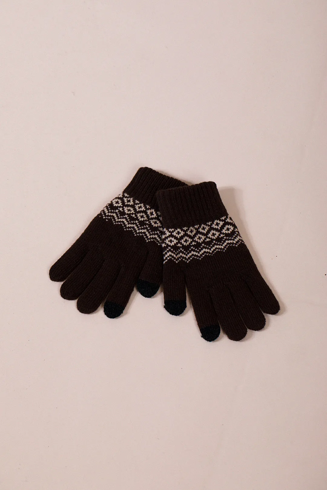 Christmas Print Gloves In Brown by SVNX sold by Goddiva product image thumbnail 3