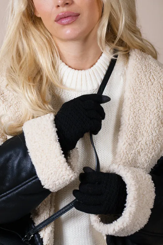 Basic Touch Screen Knitted Gloves In Black by SVNX sold by Goddiva