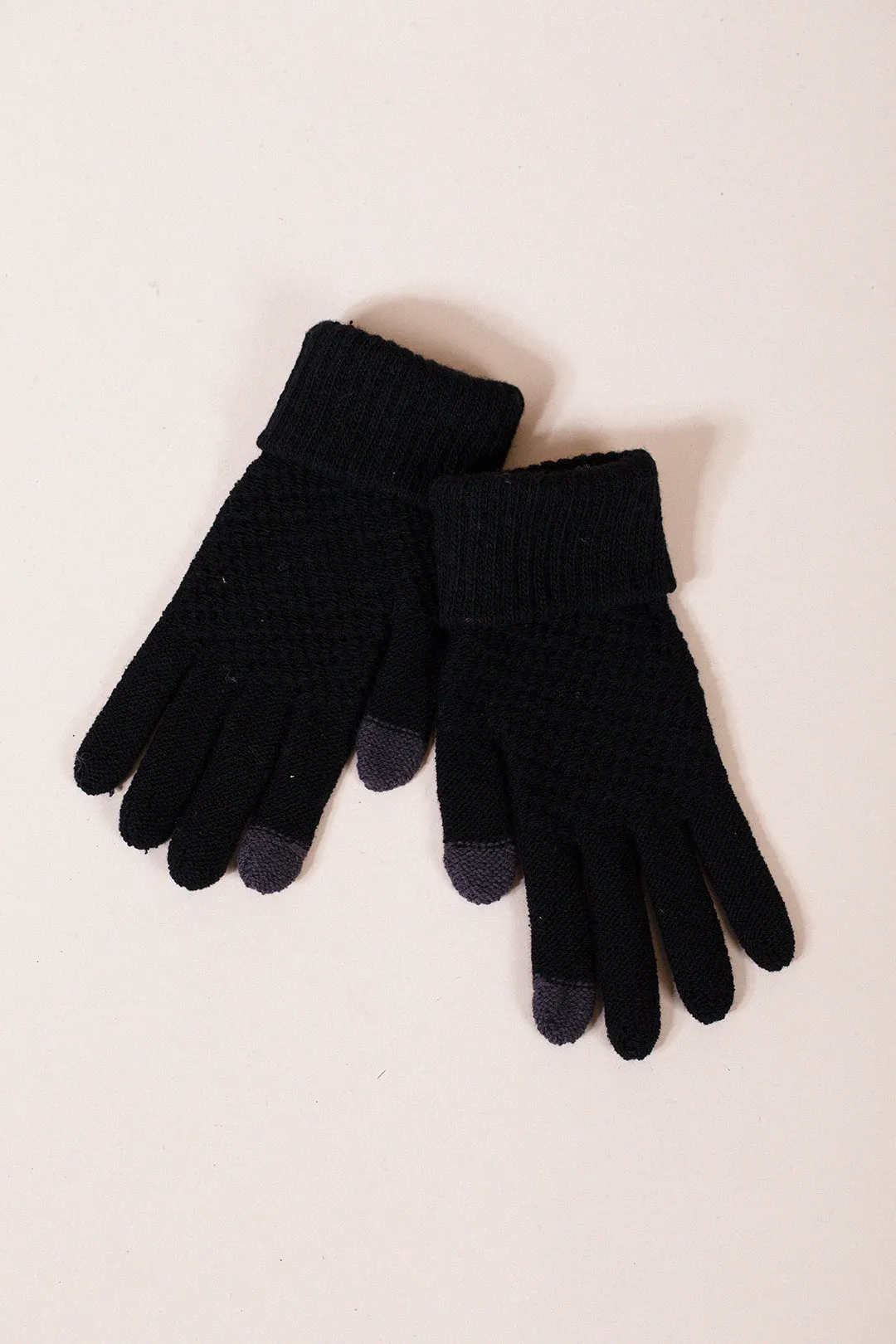 Basic Touch Screen Knitted Gloves In Black by SVNX sold by Goddiva product image thumbnail 2