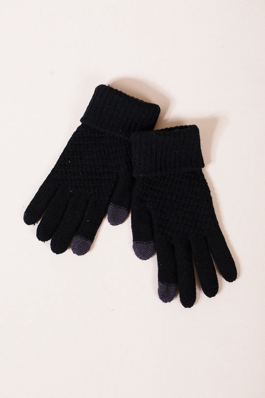 Basic Touch Screen Knitted Gloves In Black by SVNX sold by Goddiva product image thumbnail 3