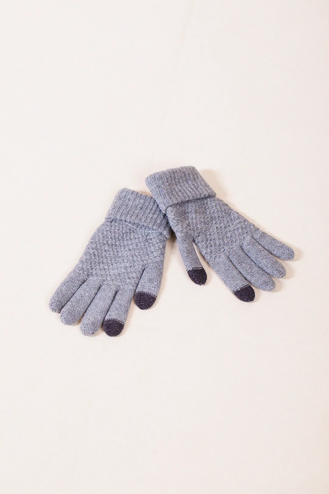Basic Touch Screen Knitted Gloves In Grey by SVNX sold by Goddiva product image thumbnail 4