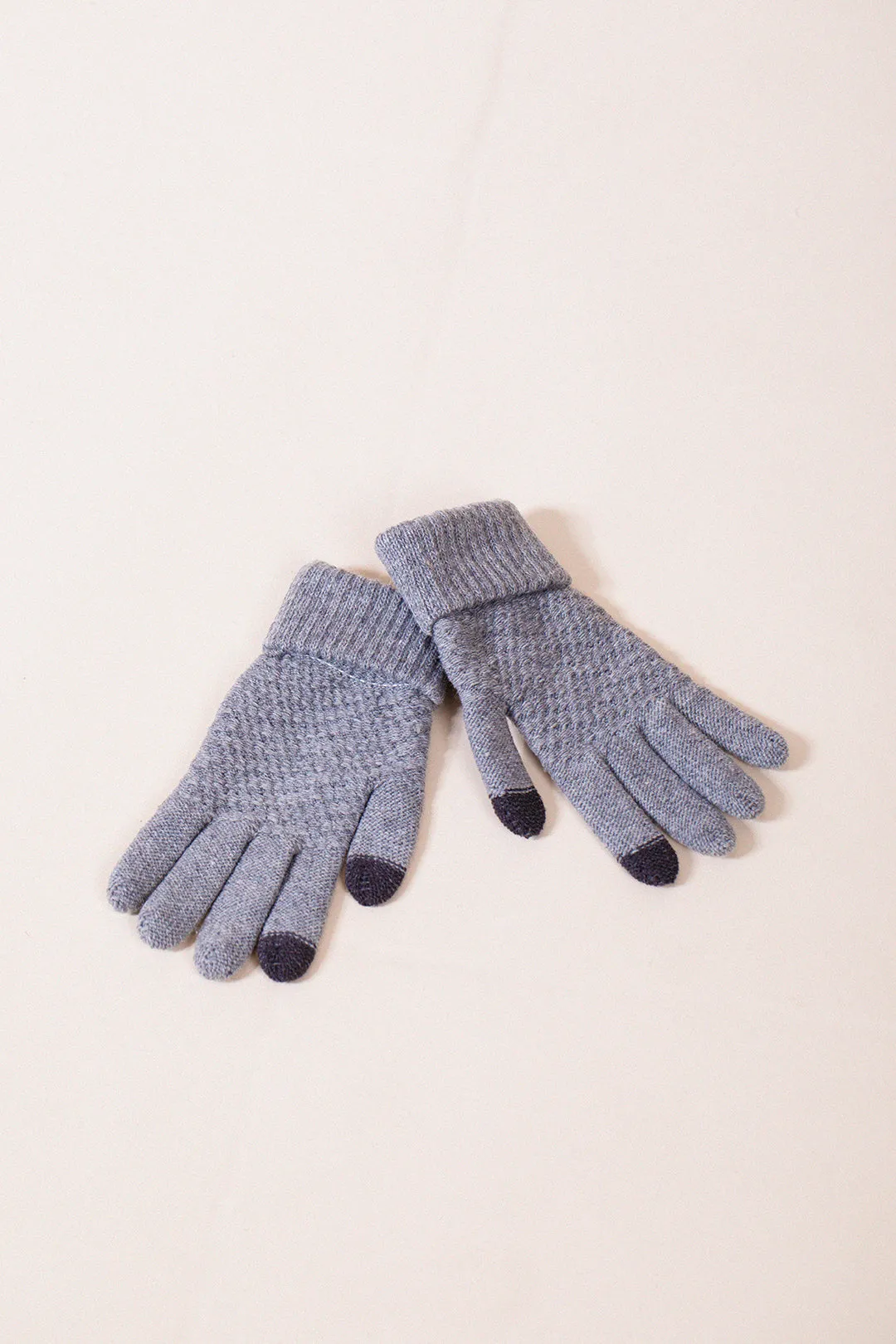 Basic Touch Screen Knitted Gloves In Grey by SVNX sold by Goddiva product image thumbnail 3