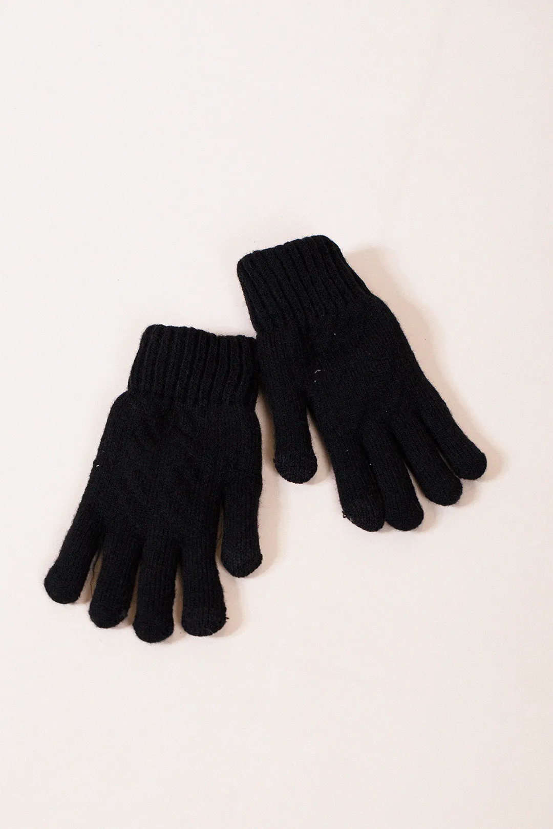 Touch Screen Cable Knit Gloves In Black by SVNX sold by Goddiva product image thumbnail 2