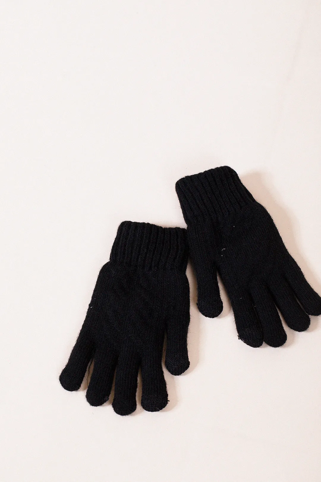 Touch Screen Cable Knit Gloves In Black by SVNX sold by Goddiva product image thumbnail 3