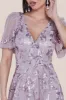 Flared Sleeve Embroidered Maxi Dress - Blush Pink by Goddiva sold by Goddiva