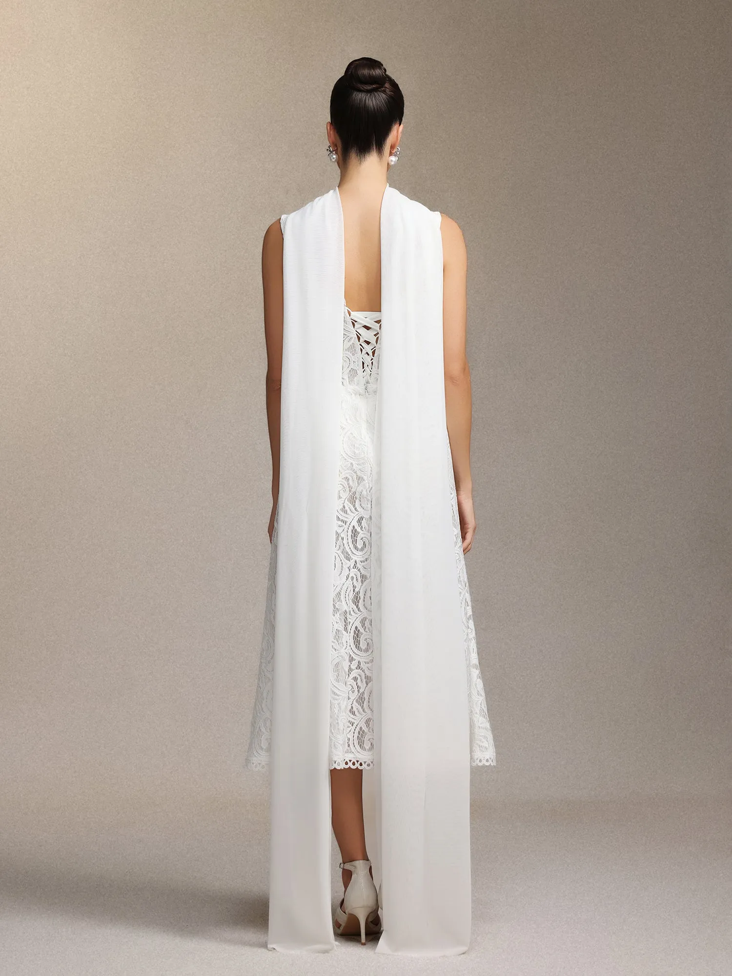 Junya Lace Corset Sleeveless Midi Dress by Bella Barnett sold by Goddiva product image thumbnail 5