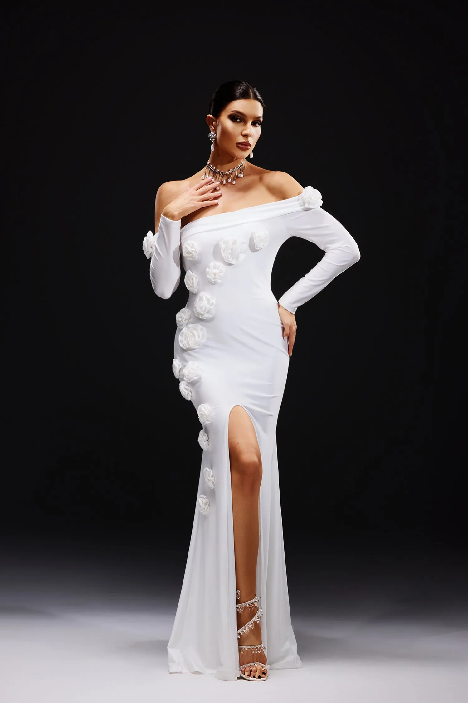 Nerlii Flr Off Shoulder Maxi Dress by Bella Barnett sold by Goddiva product image thumbnail 2