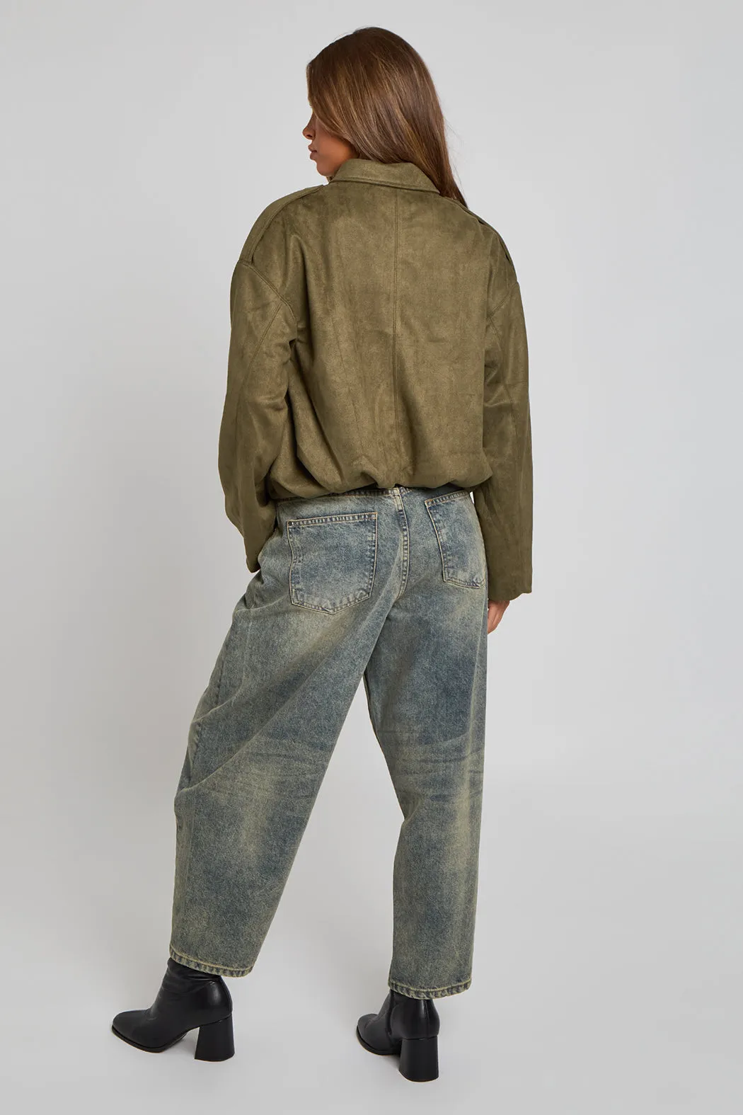 Khaki Collared Bubble Hem Jacket by Urban Bliss sold by Goddiva product image thumbnail 5