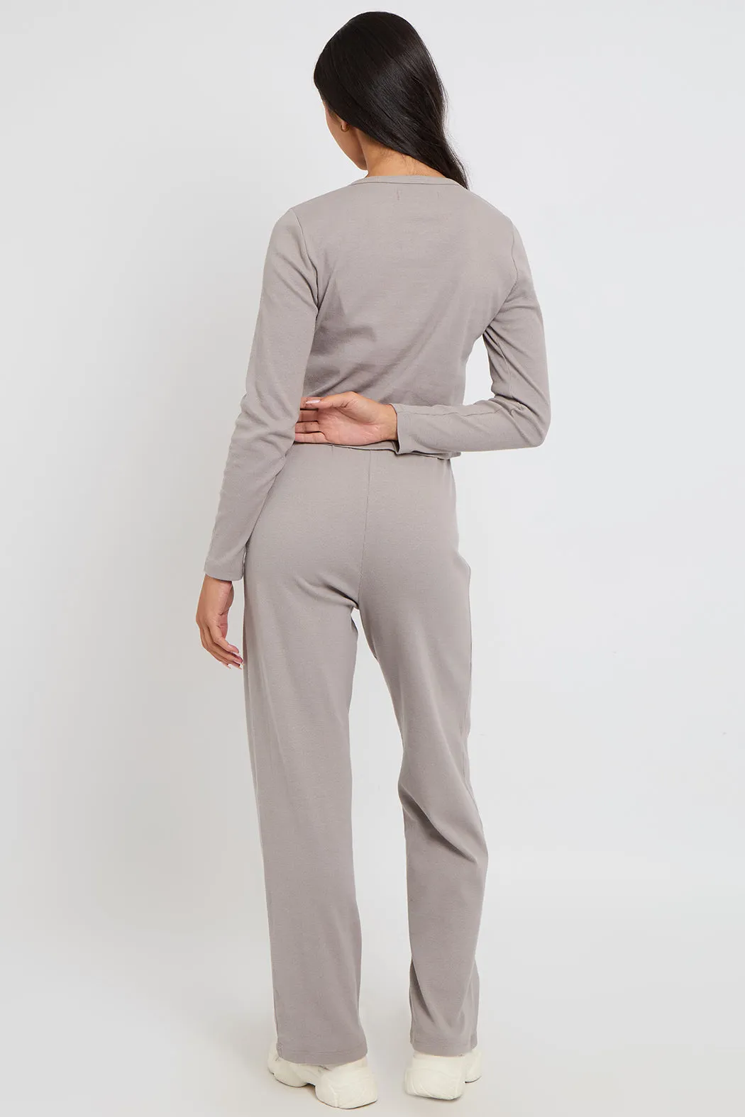 Grey Long Sleeved Button Front Top by Urban Bliss sold by Goddiva product image thumbnail 3
