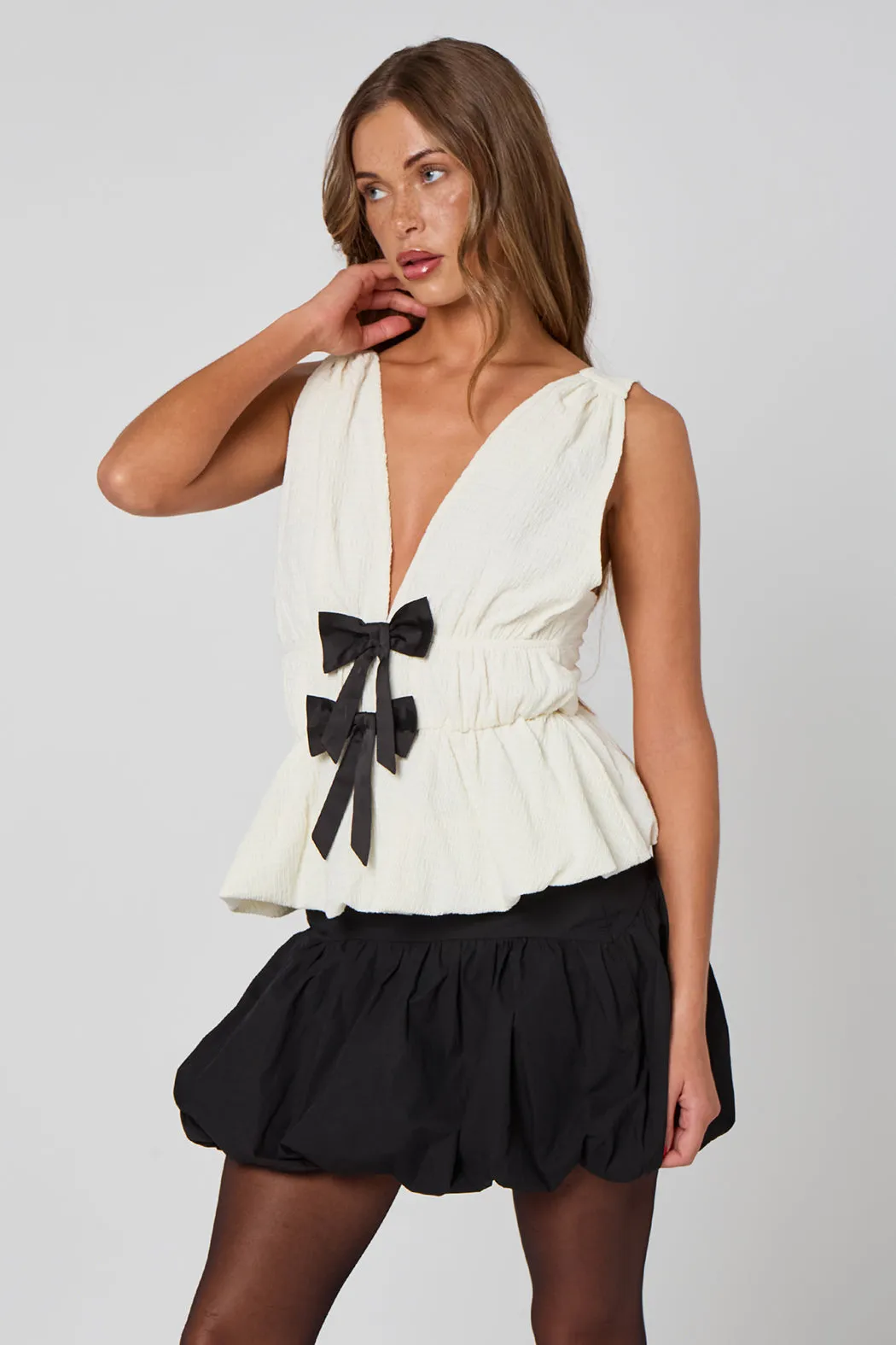 Tie-Back Bow Top by Urban Bliss sold by Goddiva product image thumbnail 2
