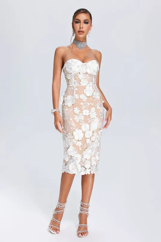Oval Lace Tube Midi Dress by Bella Barnett sold by Goddiva