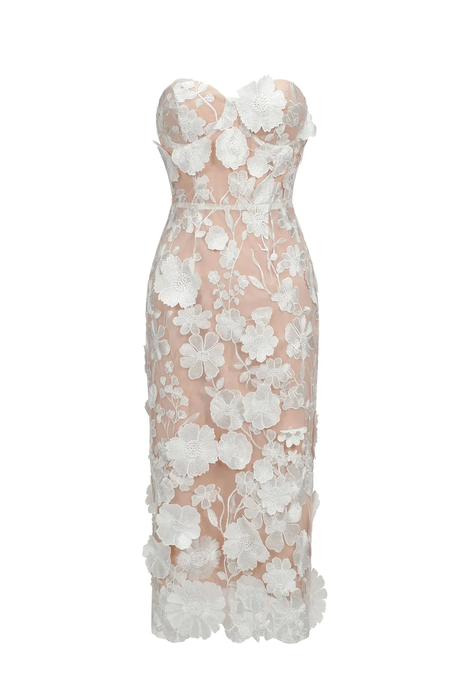 Oval Lace Tube Midi Dress by Bella Barnett sold by Goddiva product image thumbnail 5