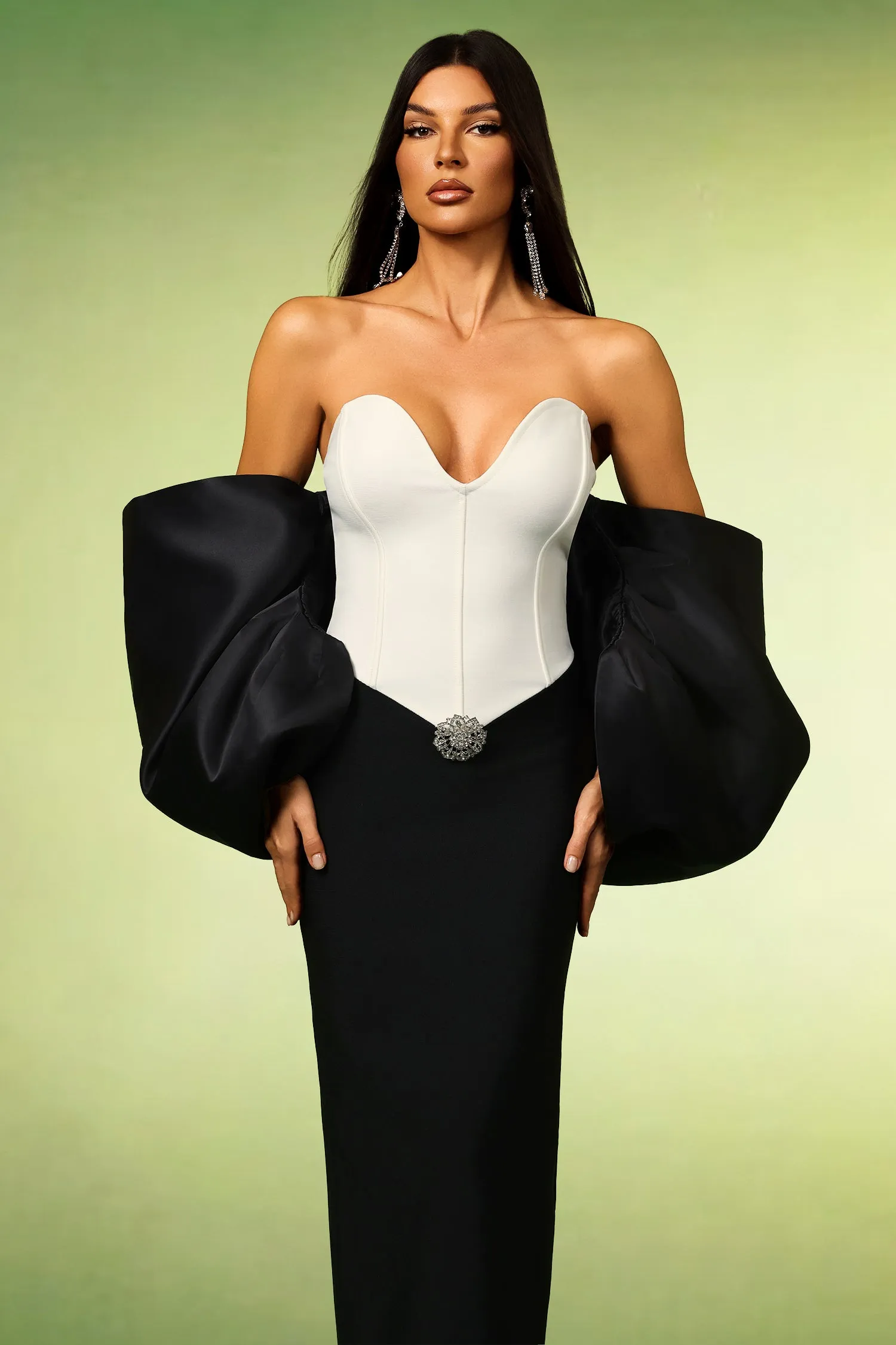 Fabiola Sleeveless Bow Bandage Maxi Dress by Bella Barnett sold by Goddiva product image thumbnail 4