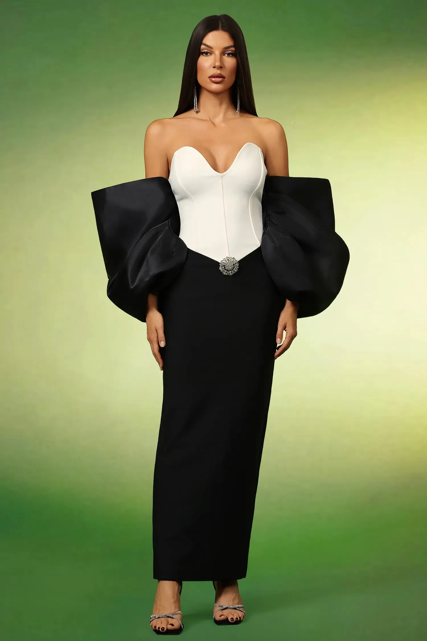 Fabiola Sleeveless Bow Bandage Maxi Dress by Bella Barnett sold by Goddiva