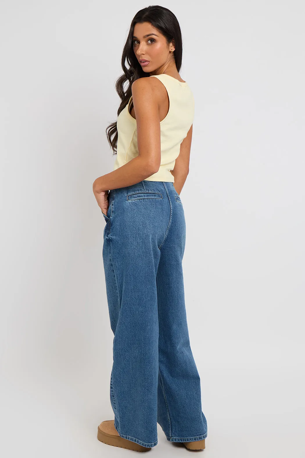 Lemon Sleeveless Button Front Top by Urban Bliss sold by Goddiva product image thumbnail 5