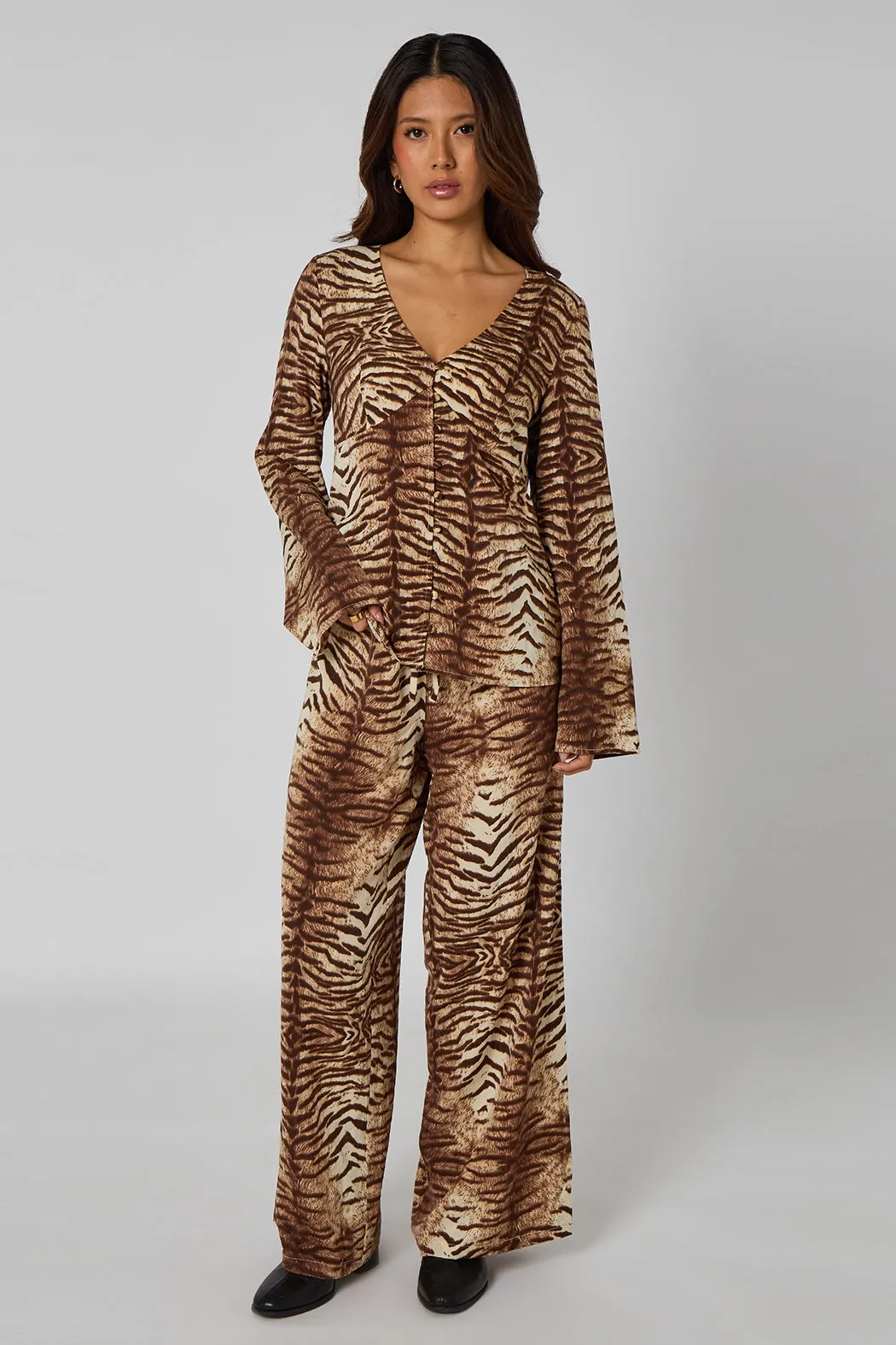 Zebra Button Front Top by Urban Bliss sold by Goddiva product image thumbnail 2
