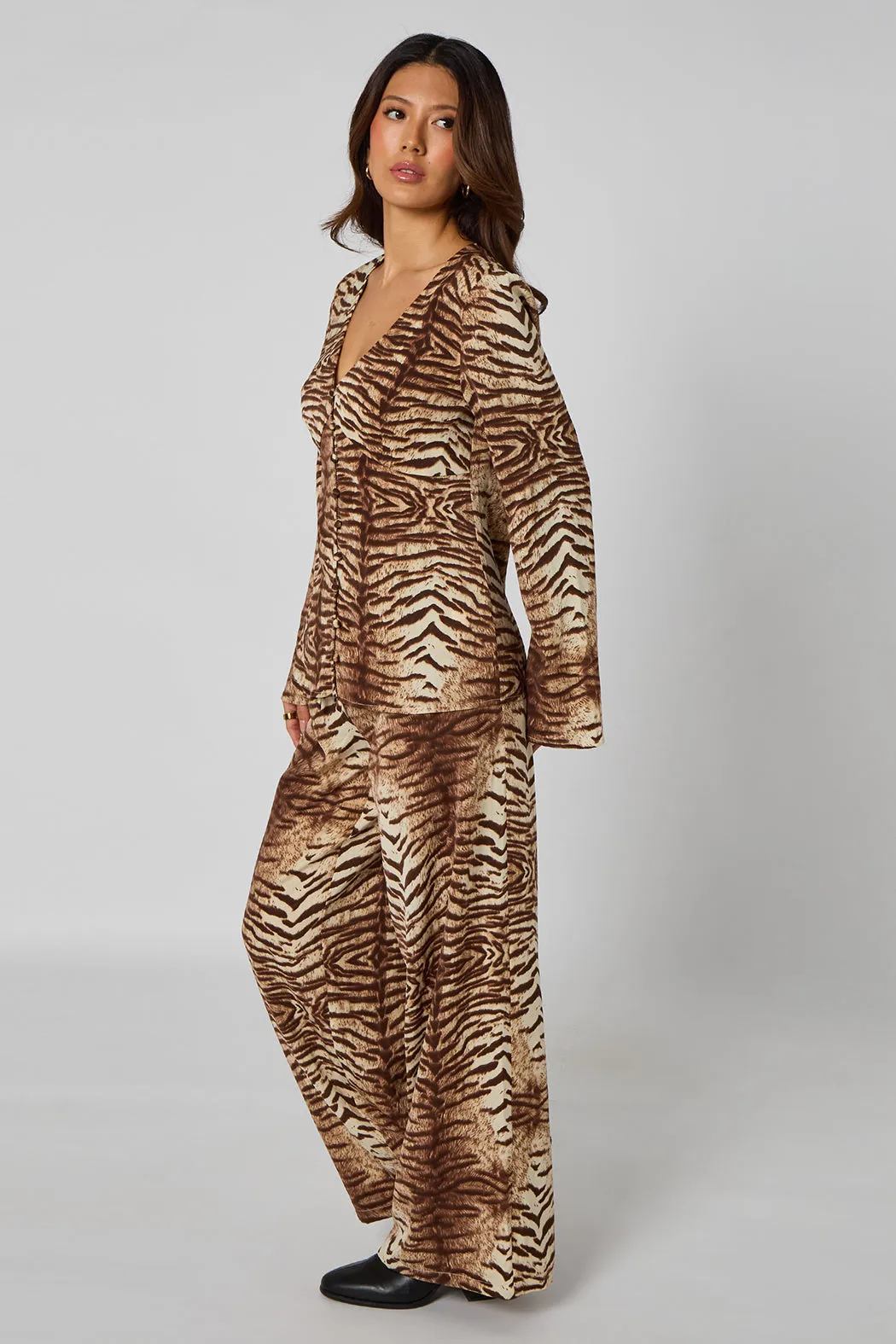Zebra Button Front Top by Urban Bliss sold by Goddiva product image thumbnail 4