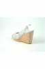Glitz Shoes Satin Peep Toe Diamante Wedge Sandal - Silver sold by Goddiva